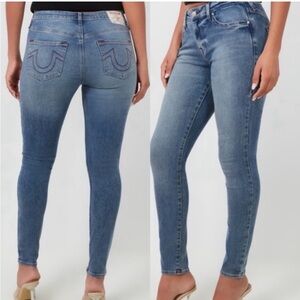 True Religion Jennie Mid Rise Curvy Skinny Jean in Maze Runner